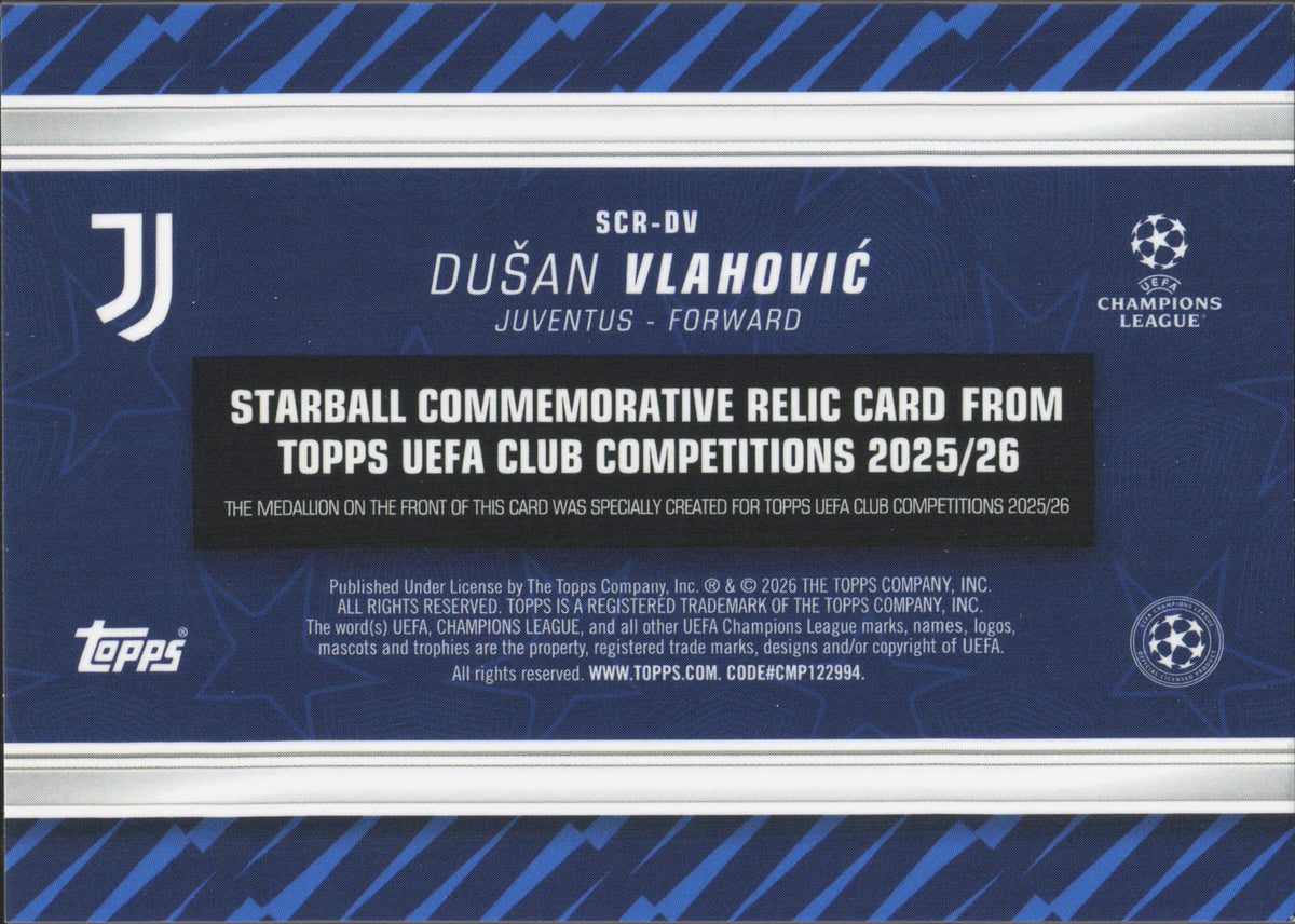 Dusan Vlahovic Starball Commemorative Relic Topps Flagship UCC