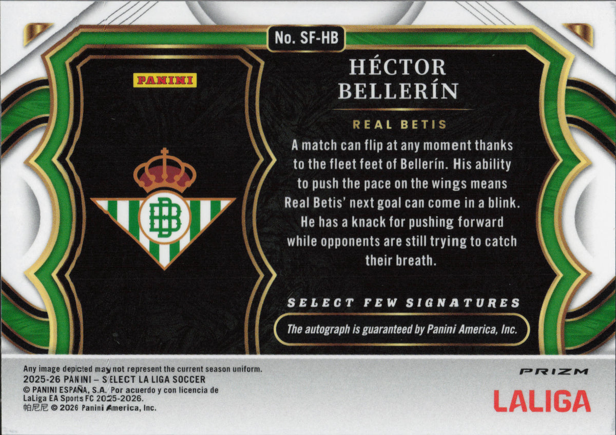 Hector Bellerin Autograph Panini Select La Liga