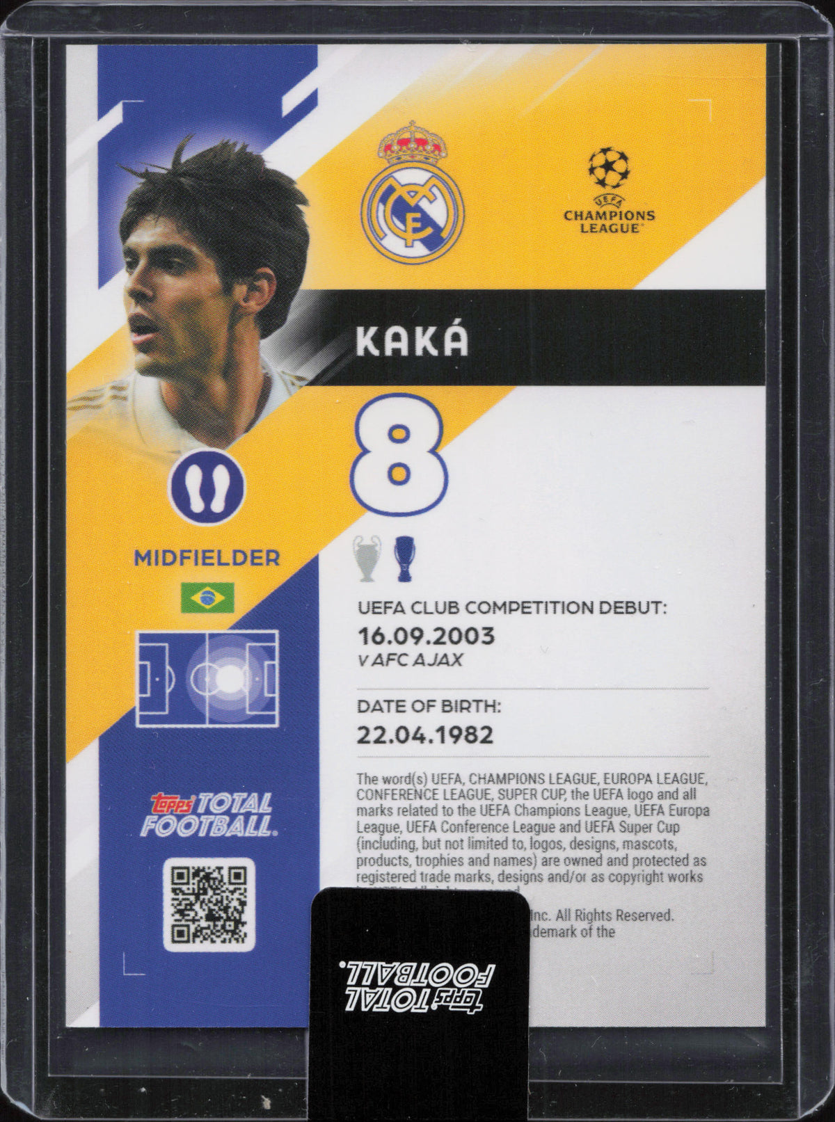 Kaka Numbered /50 Topps Total Football