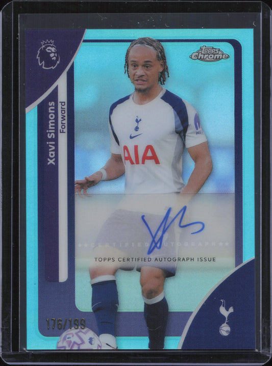 Xavi Simons Autograph Numbered /199 Topps Chrome EPL