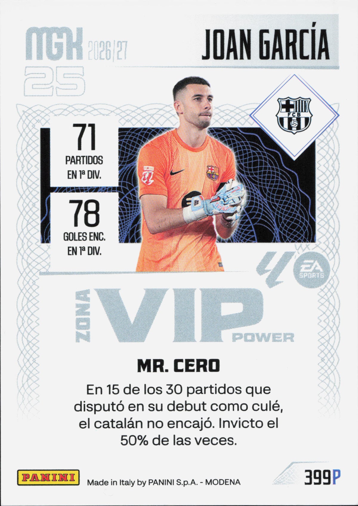Joan Garcia Zona VIP Power Panini MGK La Liga