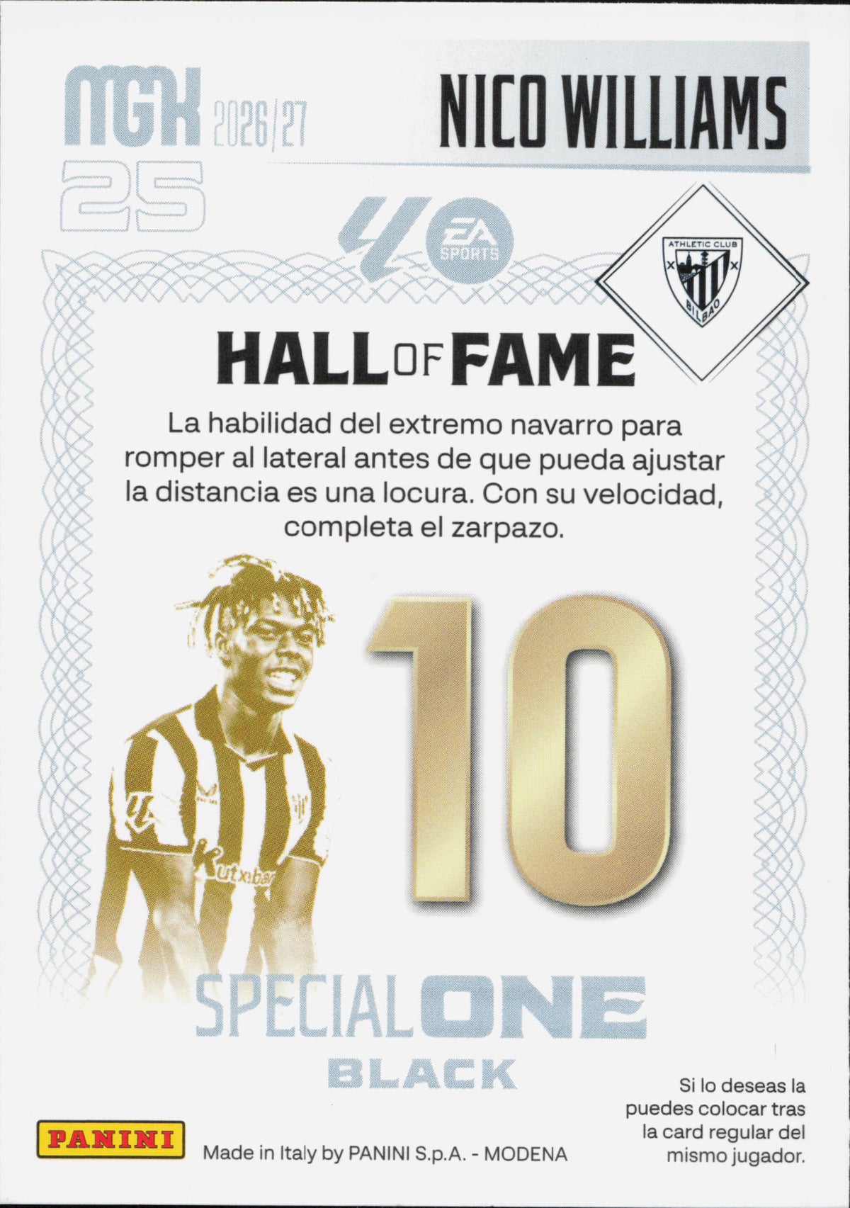 Nico Williams Special One Black Panini MGK La Liga
