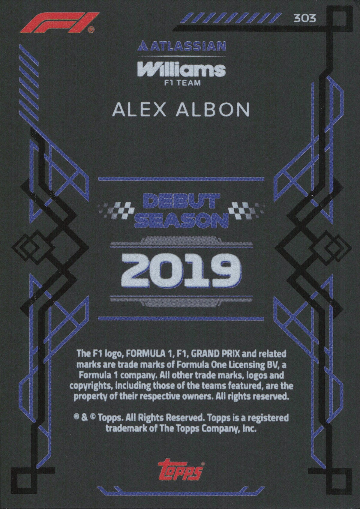 Alex Albon Black Edge Edition Topps Turbo Attax