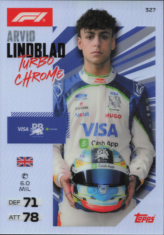 Arvid Lindblad Turbo Chrome Topps Turbo Attax