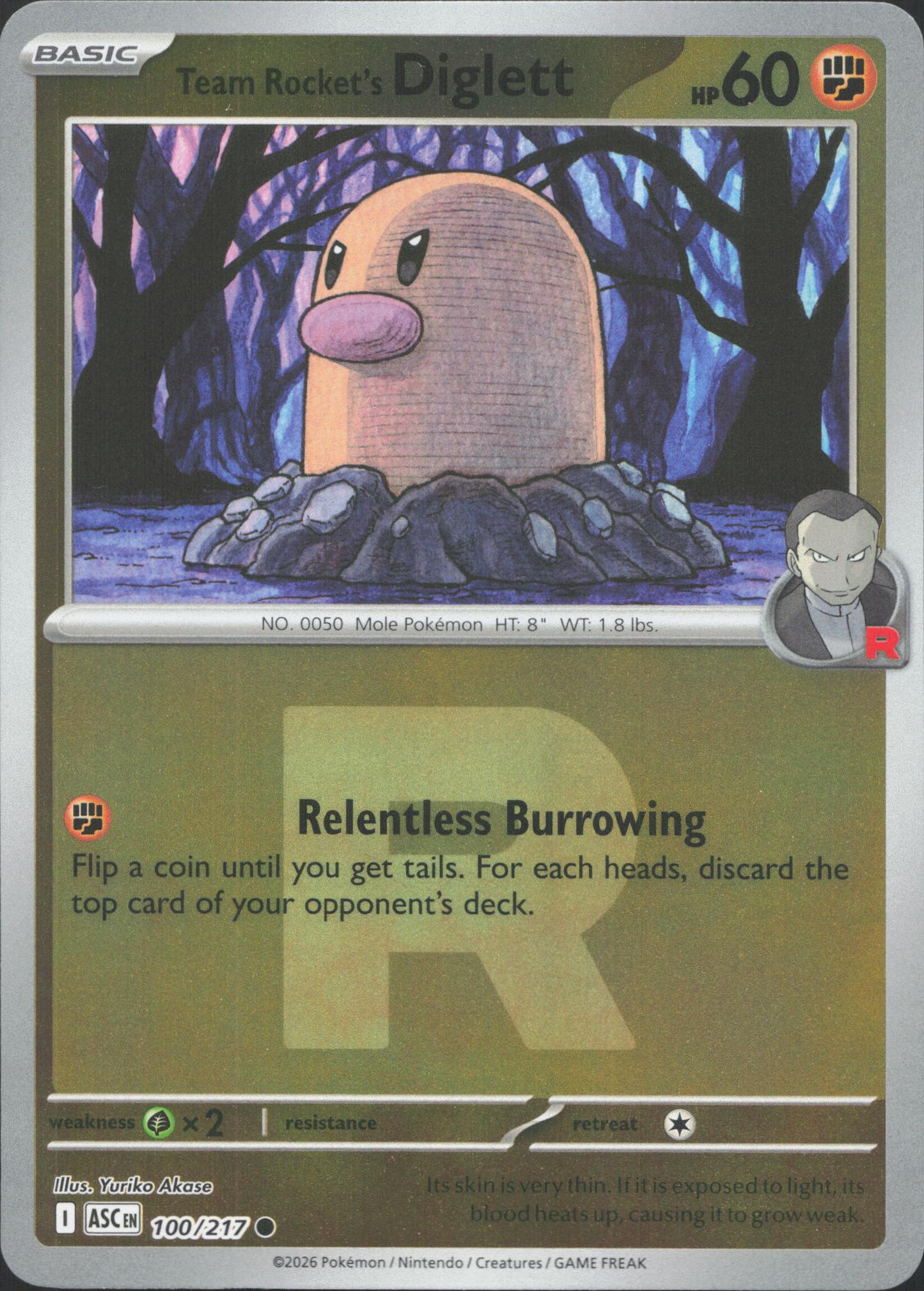 Team Rocket's Diglett (ASC 100)