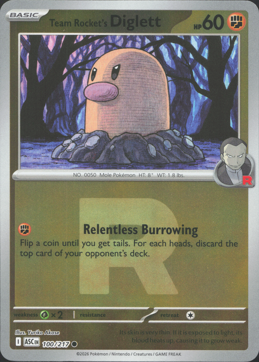 Team Rocket's Diglett (ASC 100)