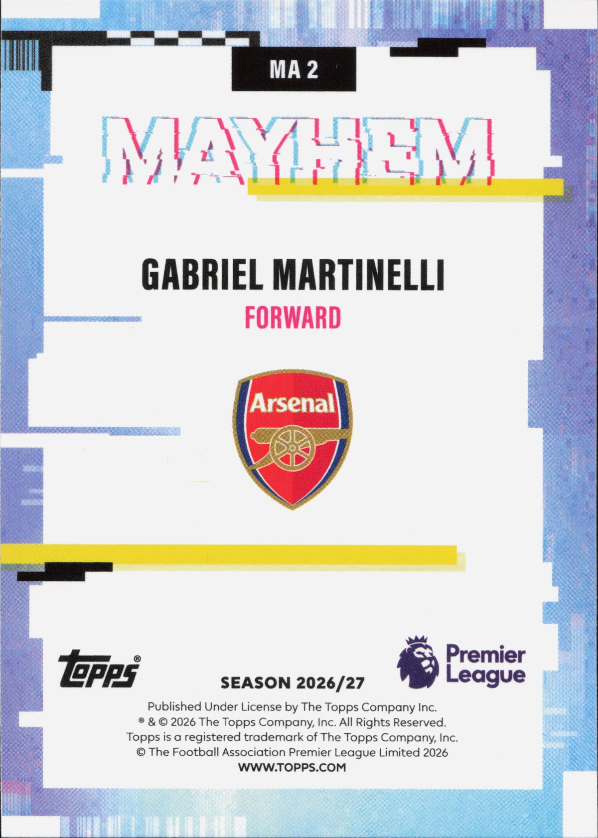 Gabriel Martinelli Mayhem Topps Flagship EPL