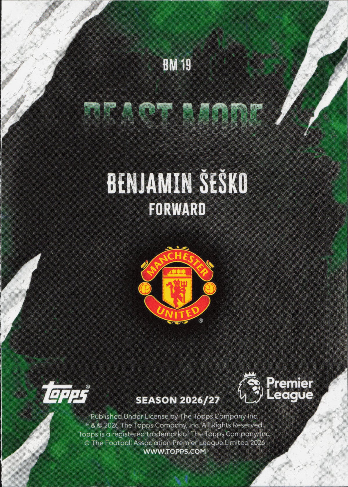 Benjamin Sesko Beast Mode Topps Flagship EPL