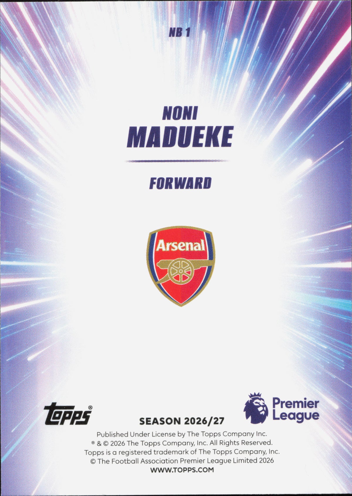 Noni Madueke Nitro Boost Topps Flagship EPL