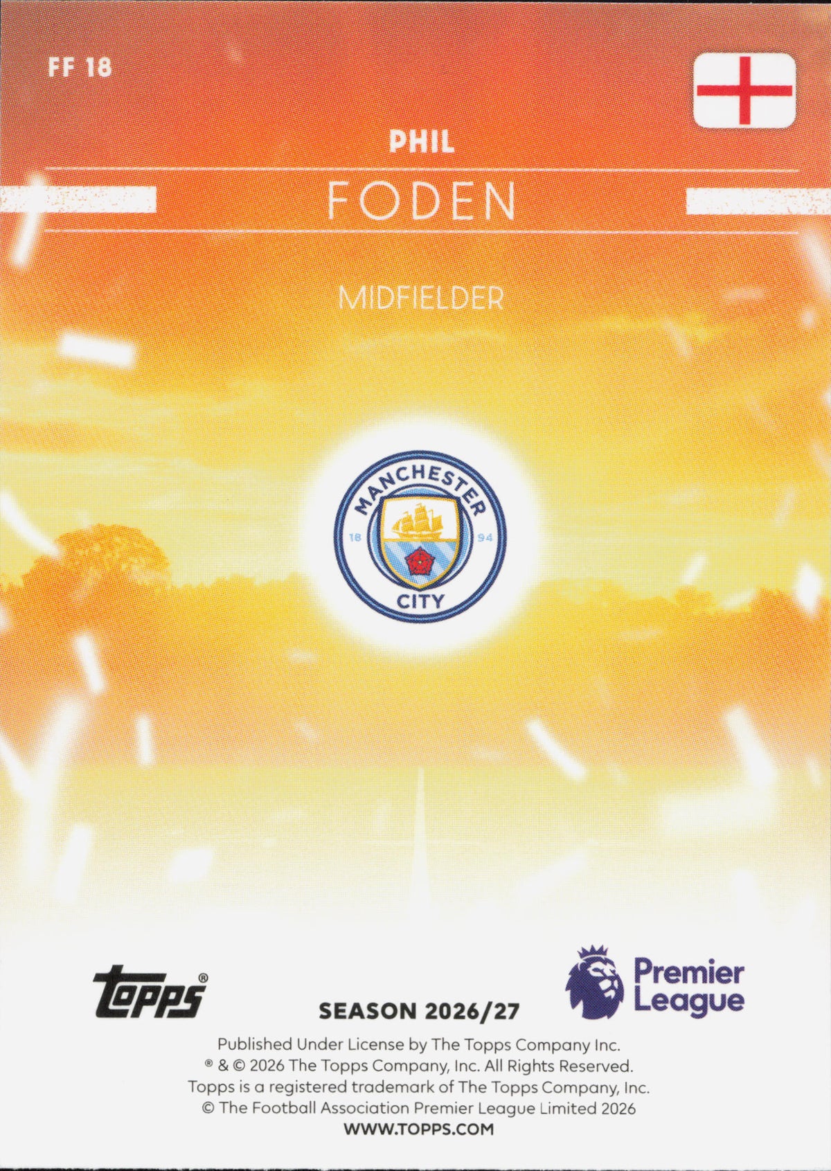 Phil Foden Carry The Flag Topps Flagship EPL