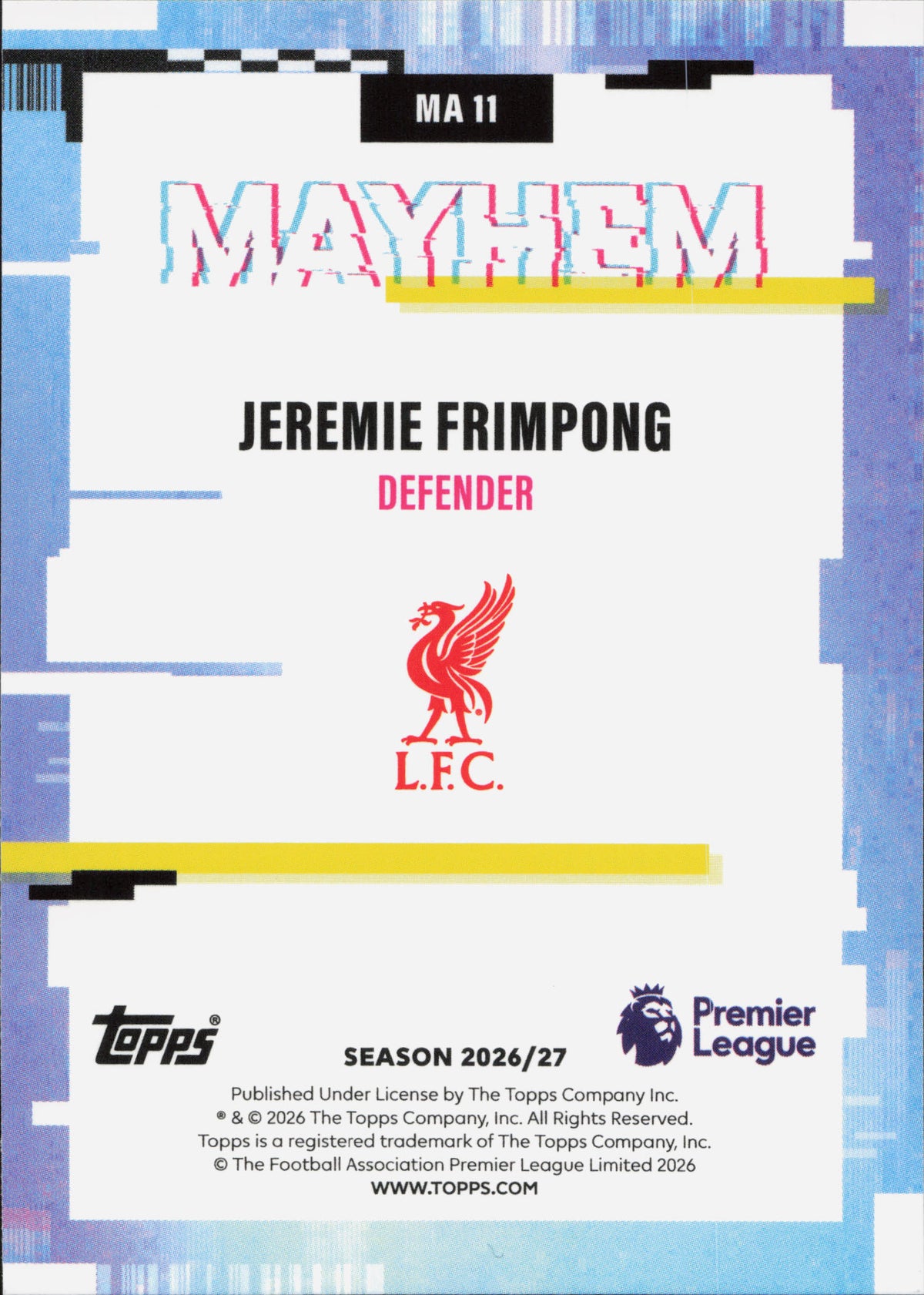 Jeremie Frimpong Mayhem Topps Flagship EPL