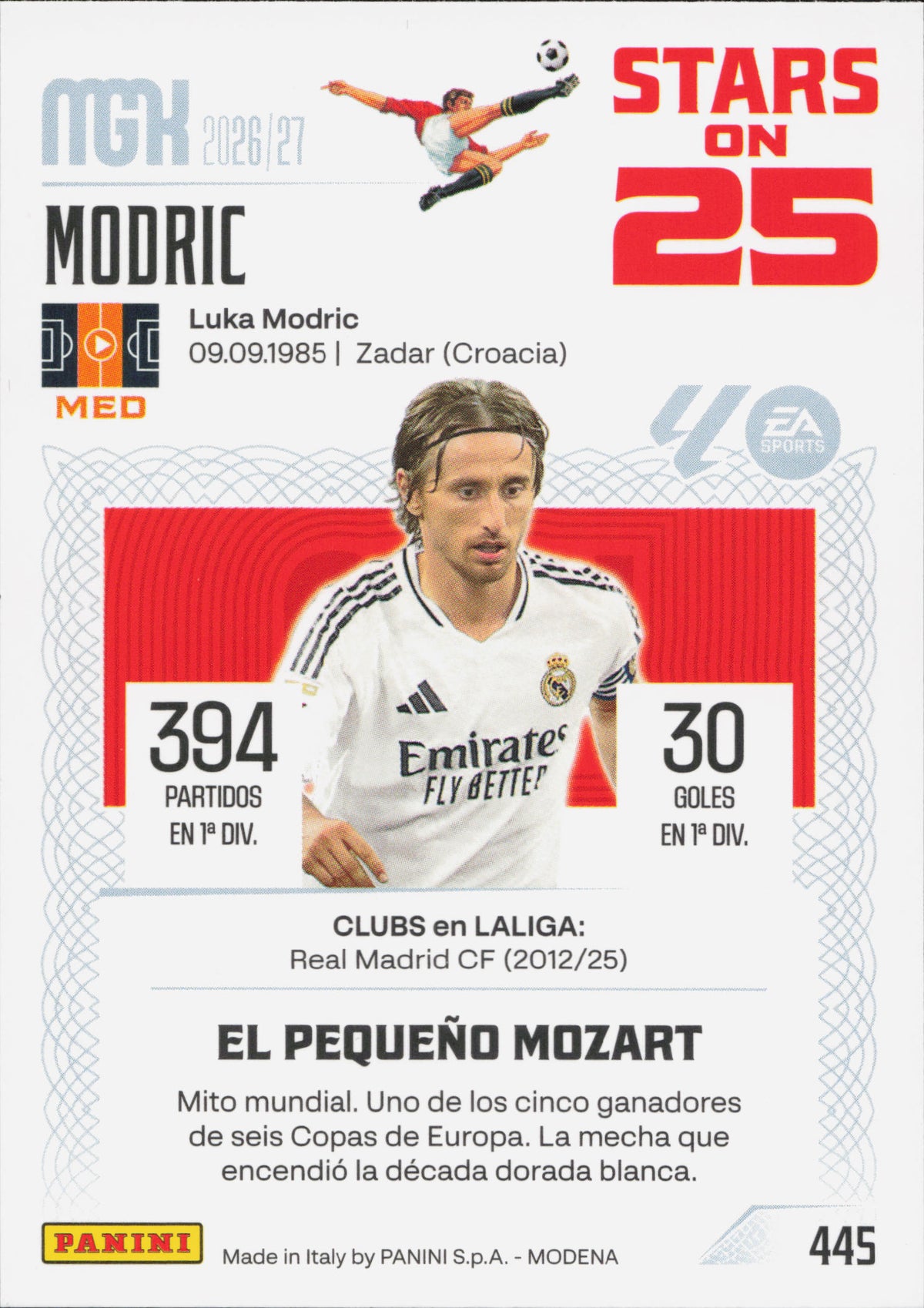 Luka Modric Stars on 25 Panini MGK La Liga