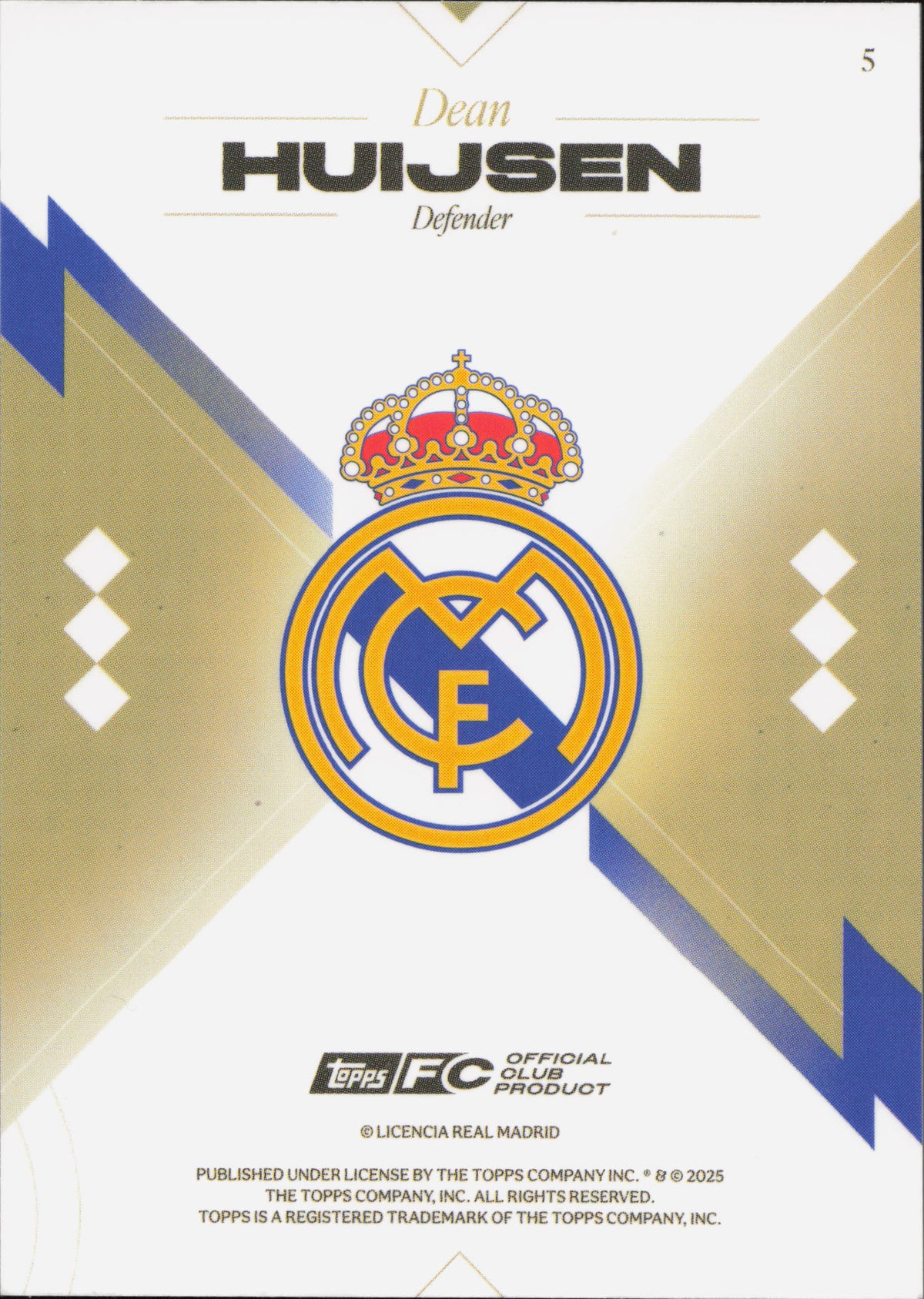 Dean Huijsen Topps Los Blancos Real Madrid