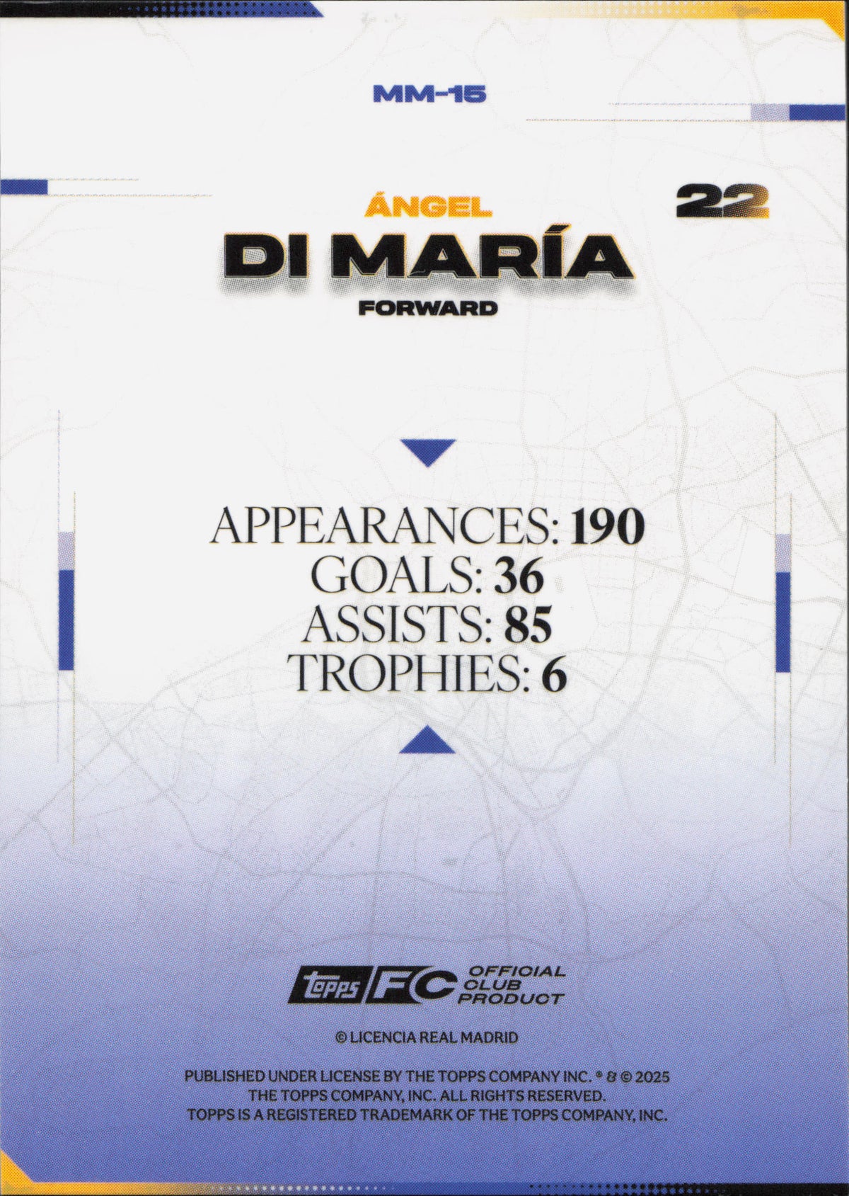Angel Di Maria Topps Los Blancos Real Madrid