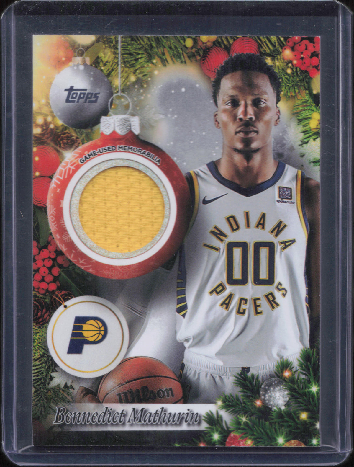 Bennedict Mathurin Game-Used Patch Topps Holiday