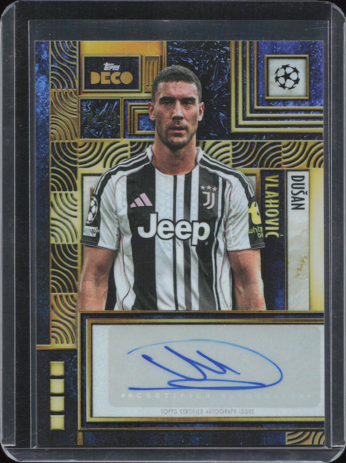 Dusan Vlahovic Autograph Numbered /99 Topps Deco