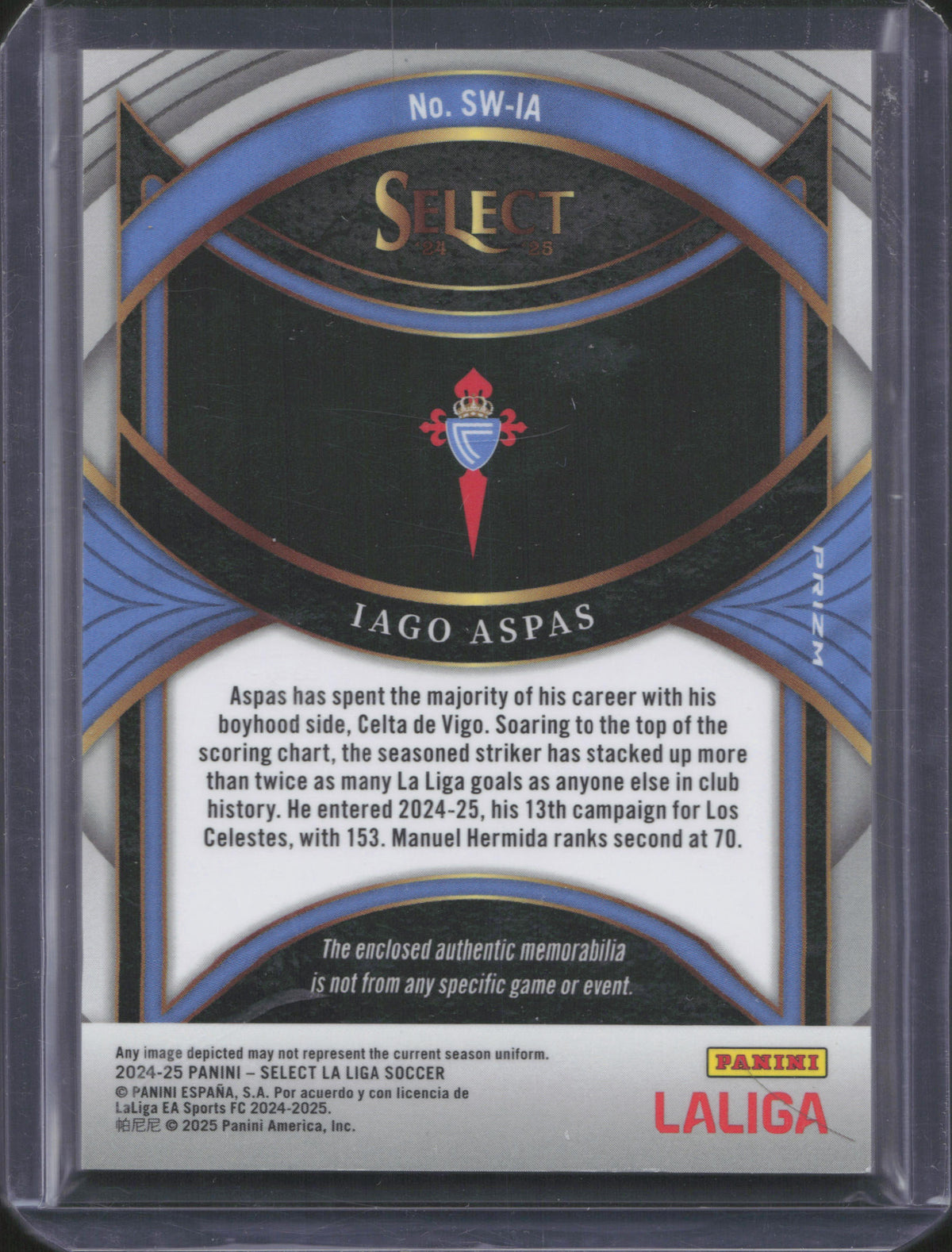 Iago Aspas Patch Panini Select La Liga