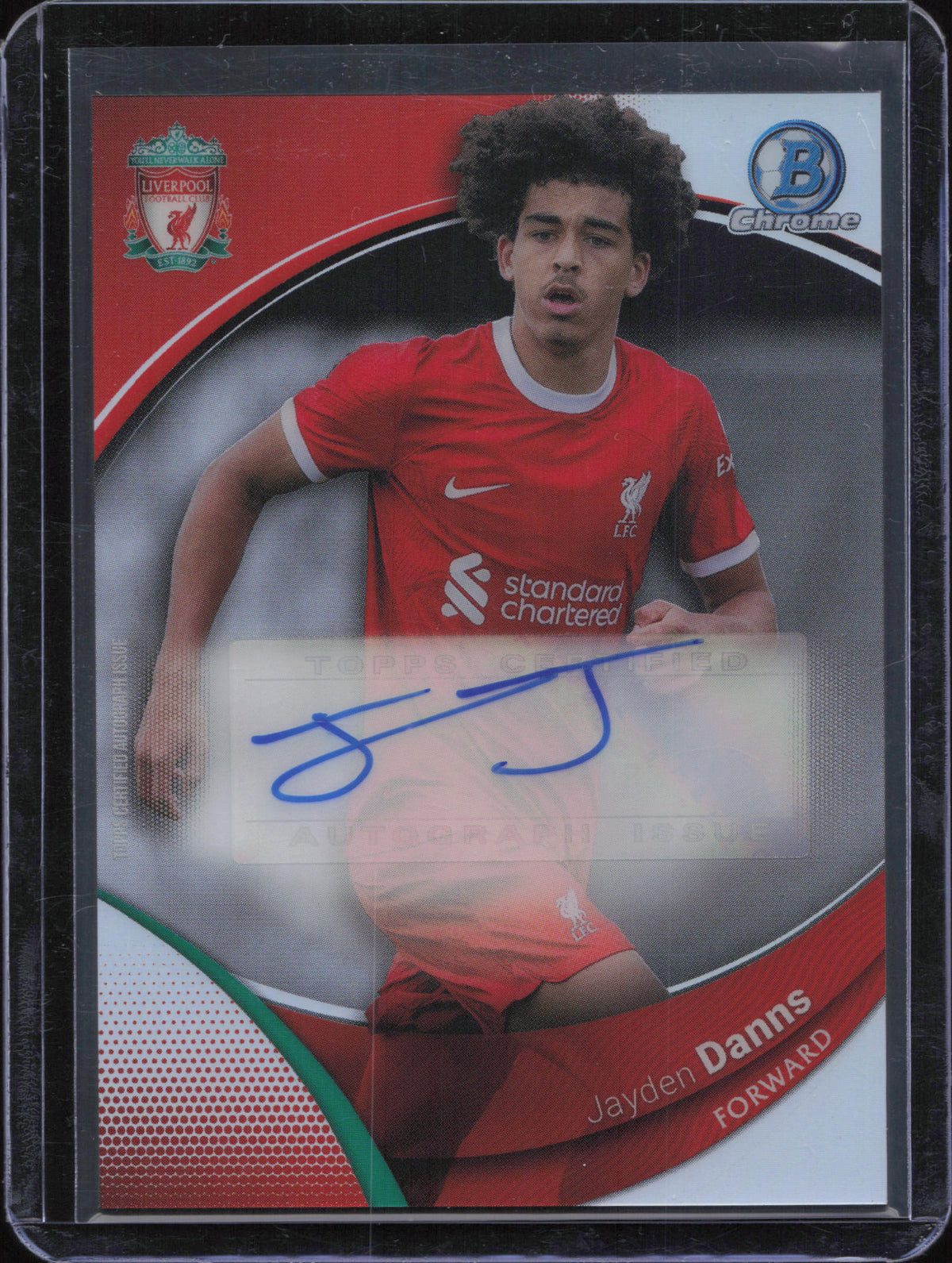 Jayden Danns Autograph Bowman Chrome Liverpool Topps Chrome