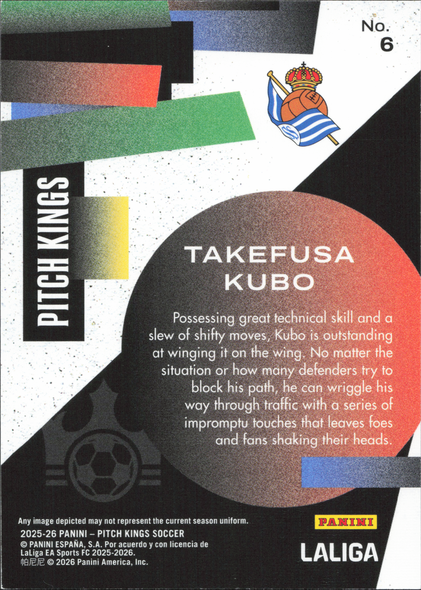 Takefusa Kubo Green Parallel Maestros Panini Pitch Kings La Liga