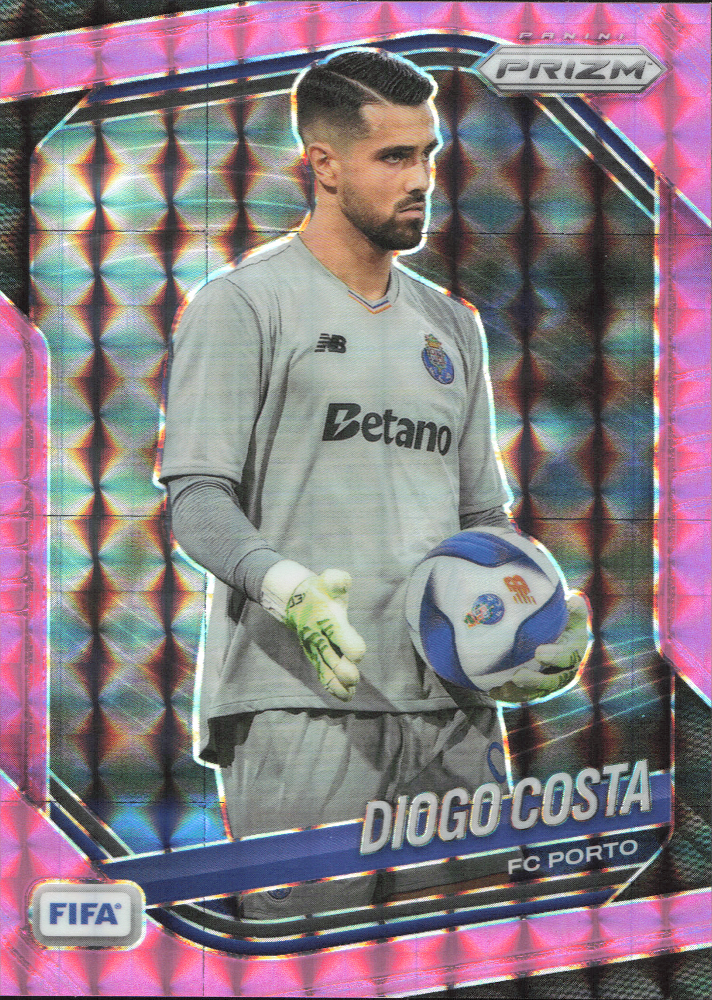 Diogo Costa Pink Mosaic Panini Prizm FIFA