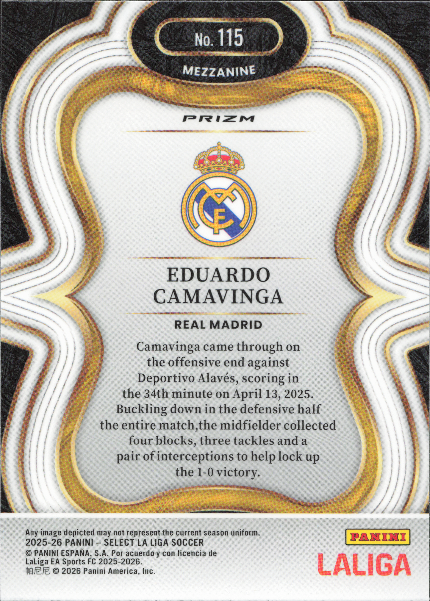 Eduardo Camavinga Silver Prizm Panini Select La Liga