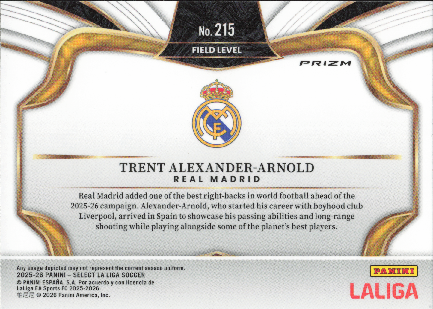 Trent Alexander-Arnold Purple Mojo Panini Select La Liga
