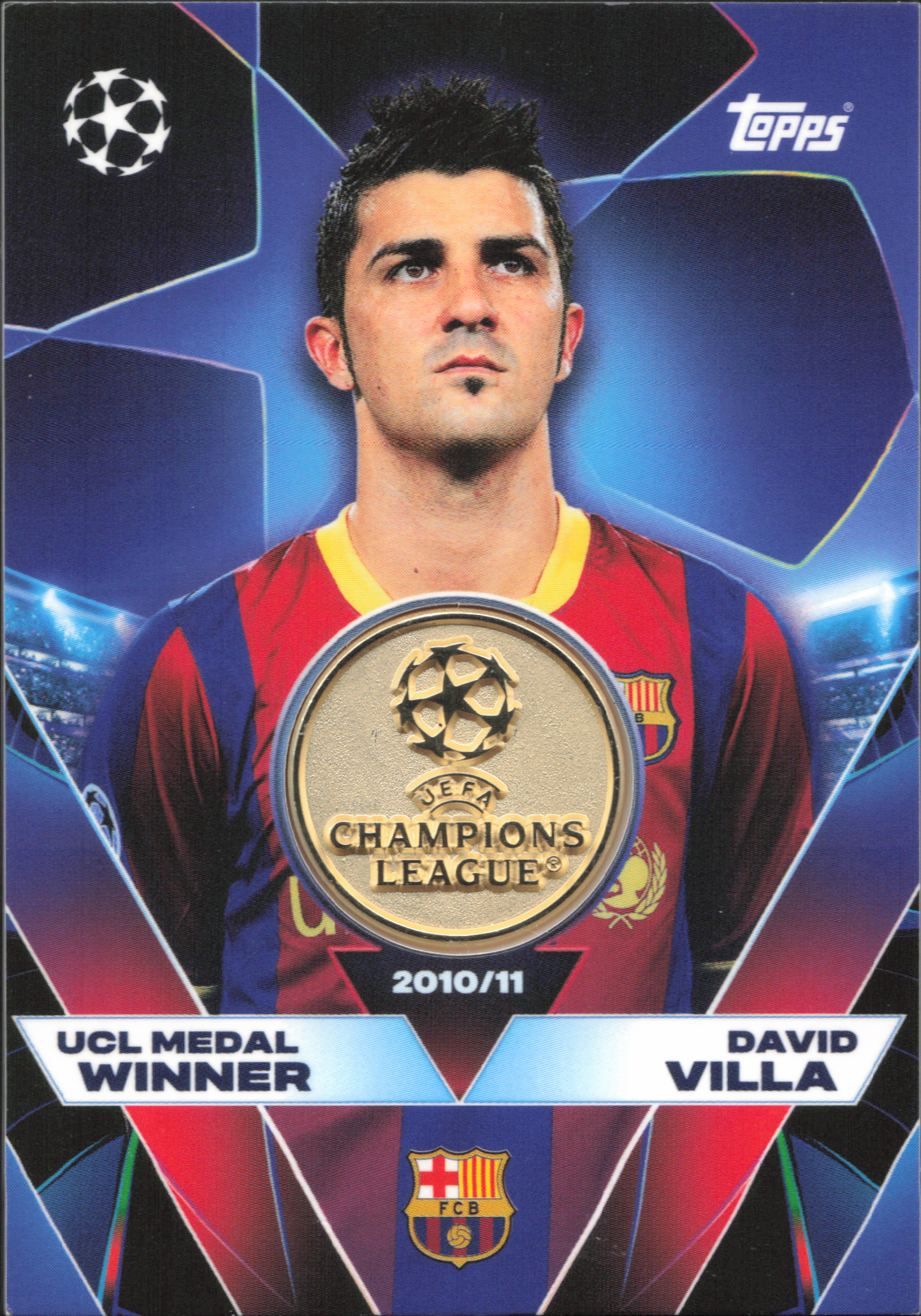 David Villa Medal Winners Relic Topps Match Attax