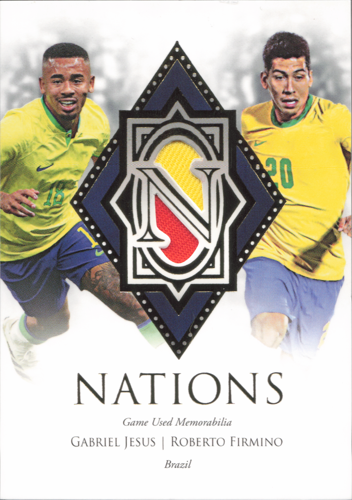 Gabriel Jesus / Roberto Firmino Double Game-Worn Patch Numbered /30 Futera Unique