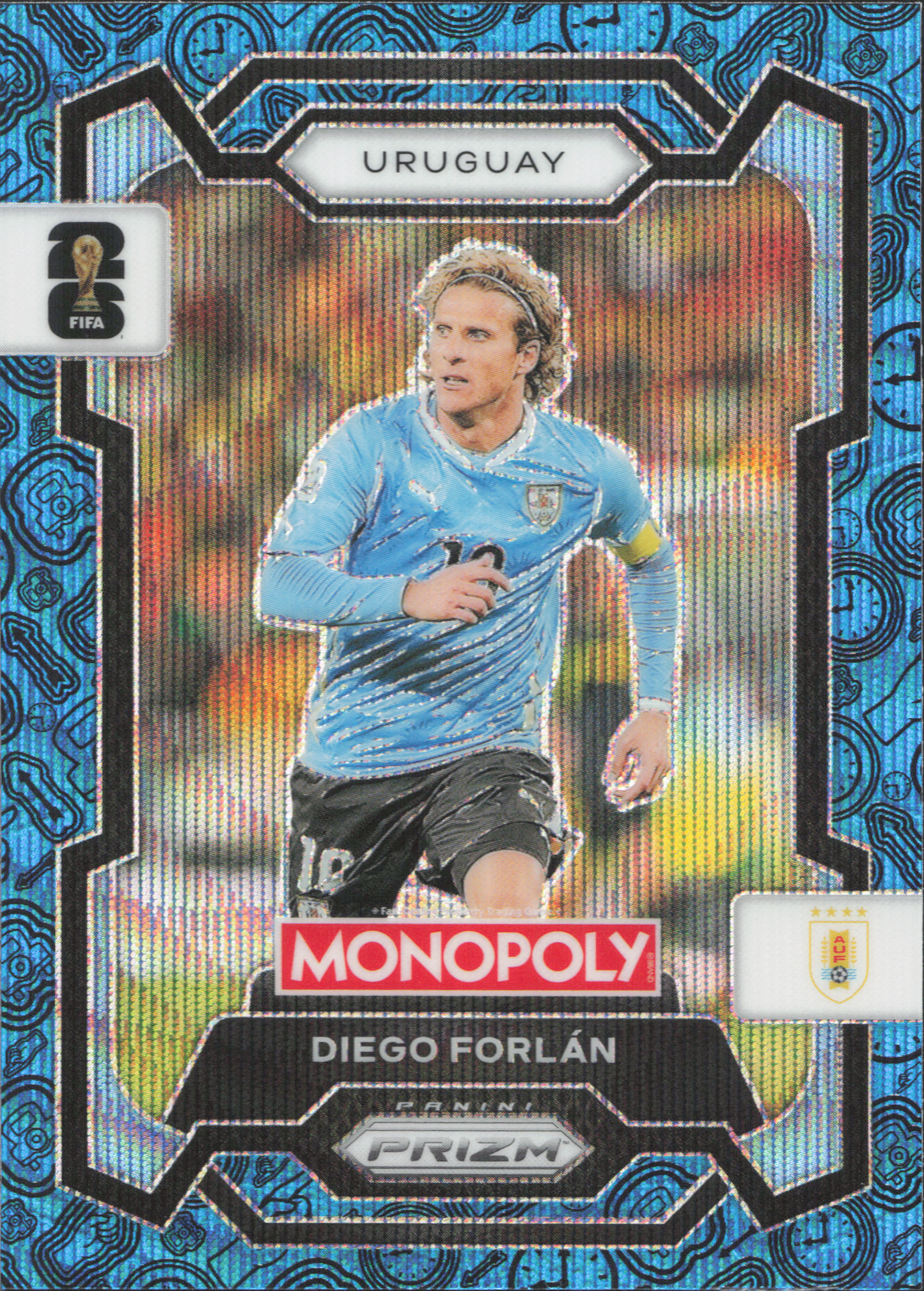 Diego Forlan Blue Wave Prizm Panini Prizm Monopoly World Cup