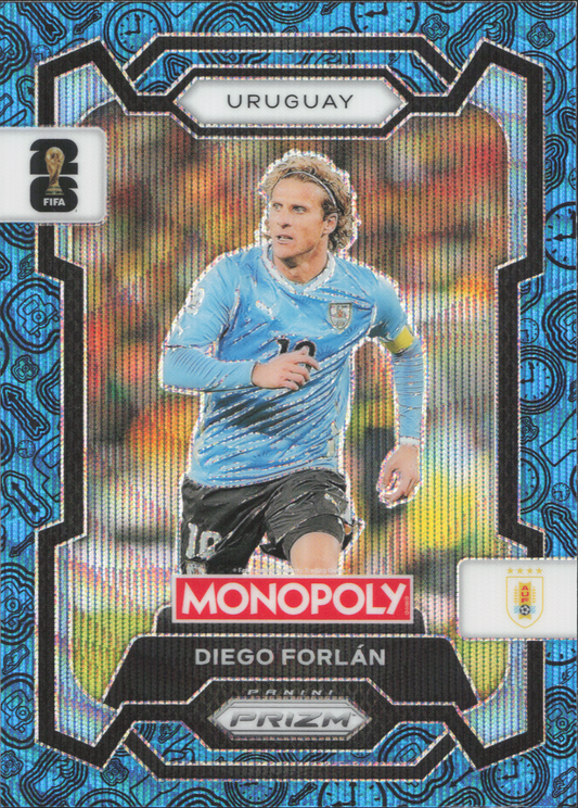 Diego Forlan Blue Wave Prizm Panini Prizm Monopoly World Cup