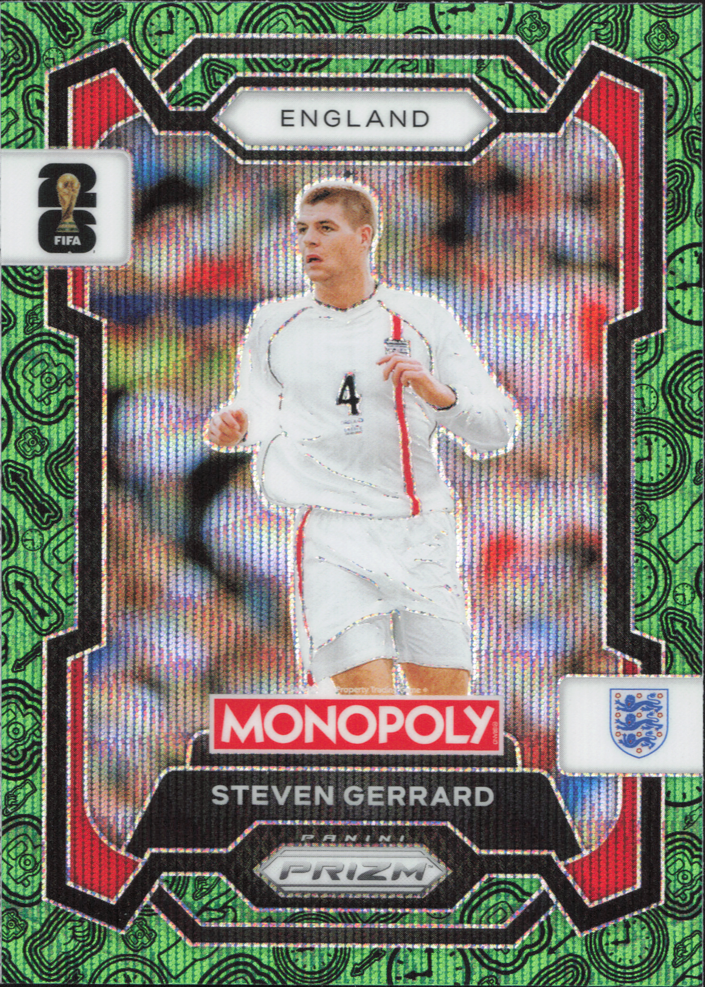 Steven Gerrard Green Wave Prizm Panini Prizm Monopoly World Cup
