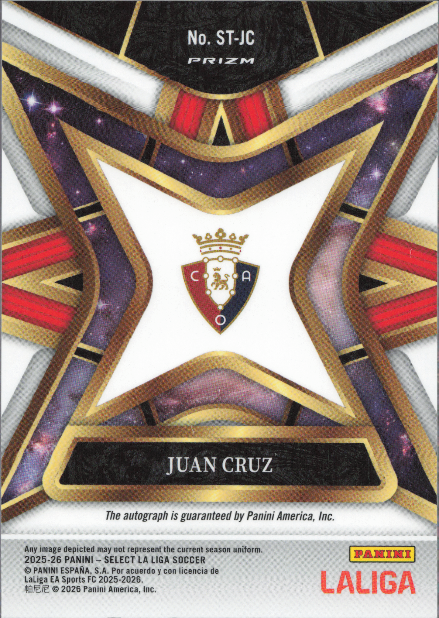 Juan Cruz Autograph Panini Select La Liga