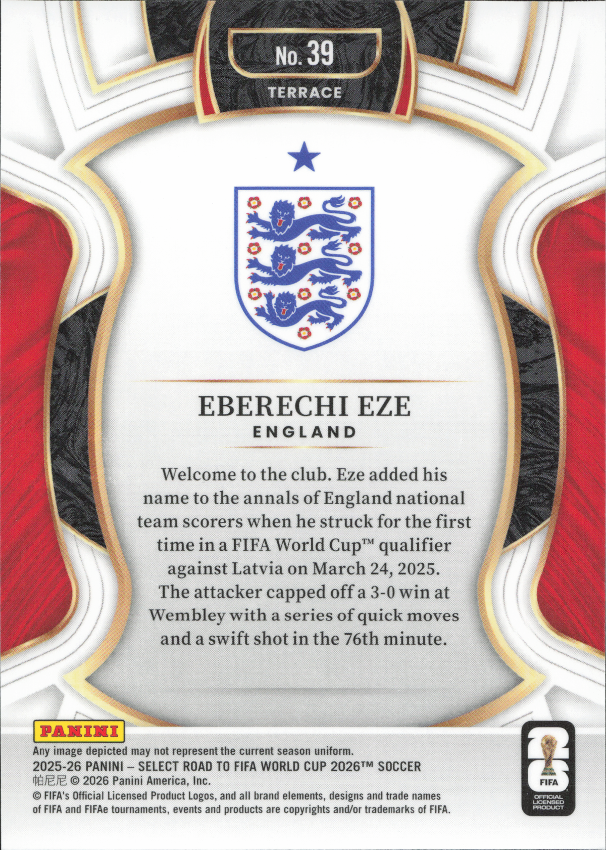 Eberechi Eze Base Panini Select World Cup