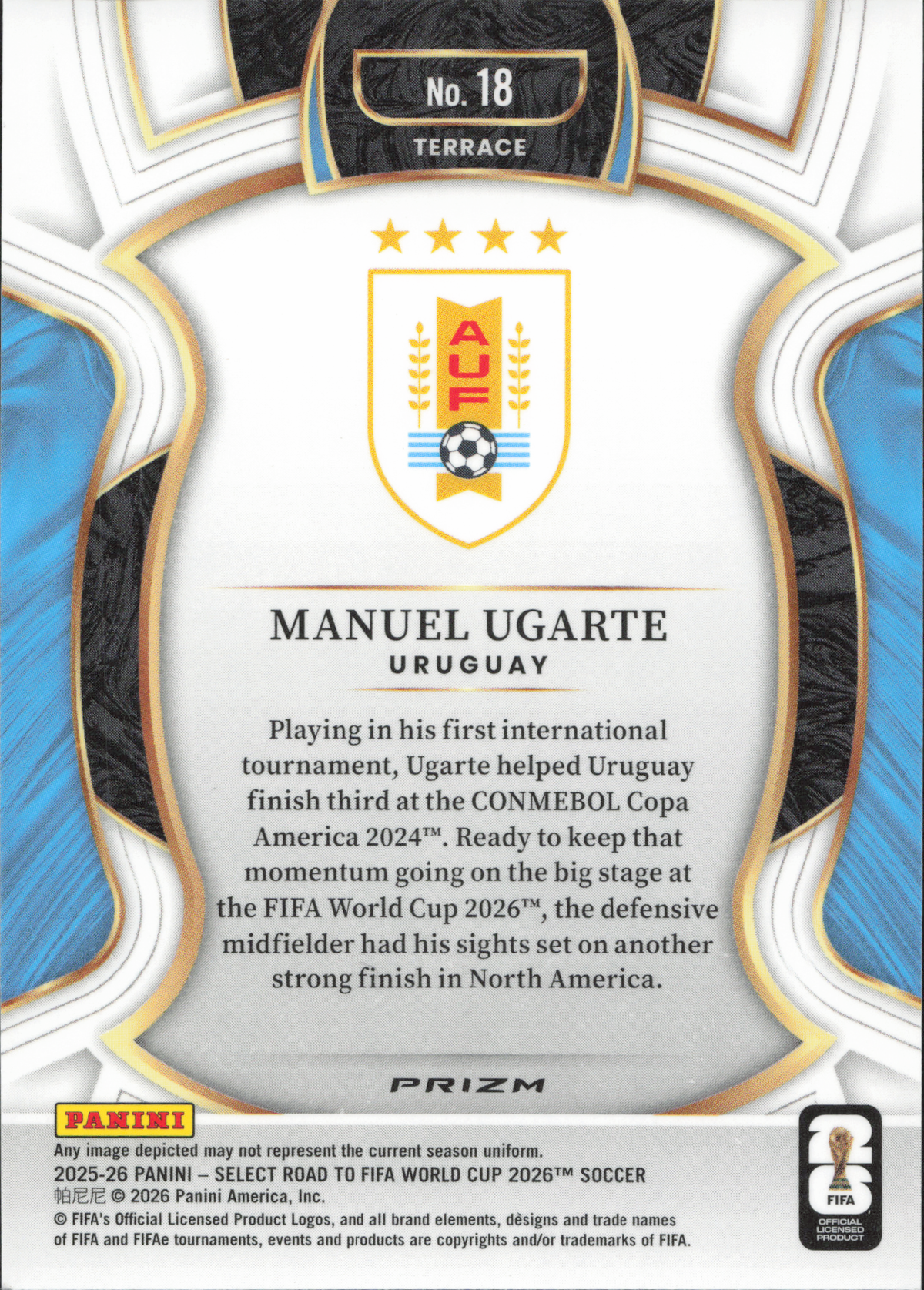 Manuel Ugarte Silver Prizm Panini Select World Cup