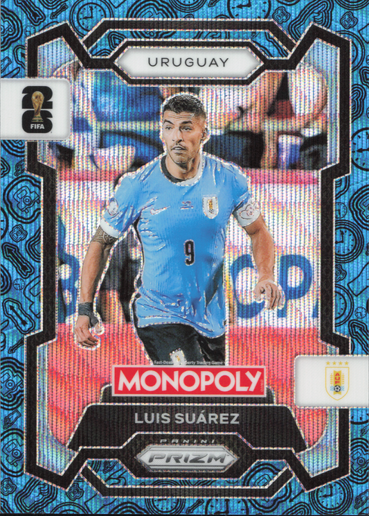 Luis Suarez Blue Wave Panini Prizm Monopoly World Cup