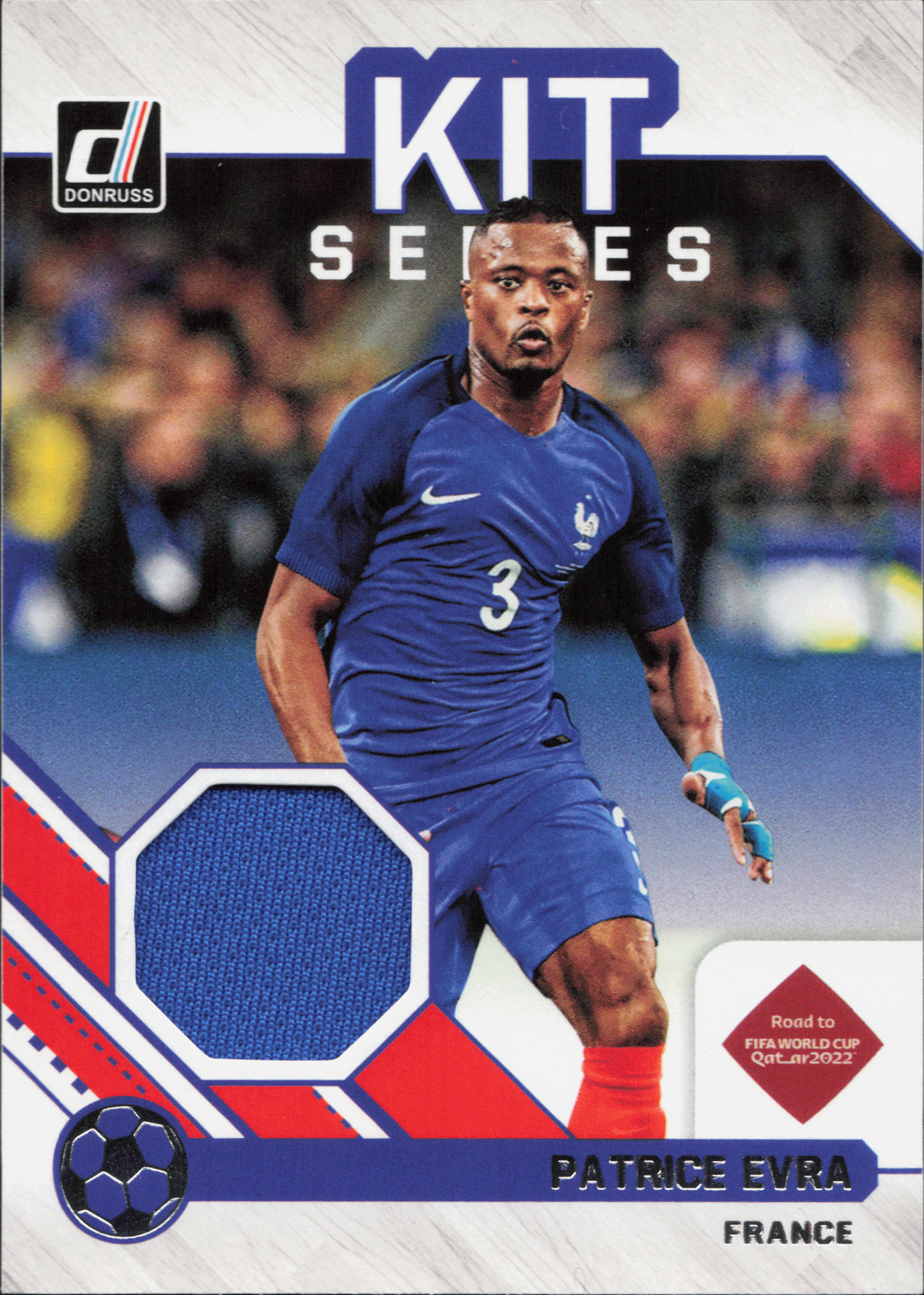 Patrice Evra Player-Worn Patch Panini Donruss World Cup Qatar