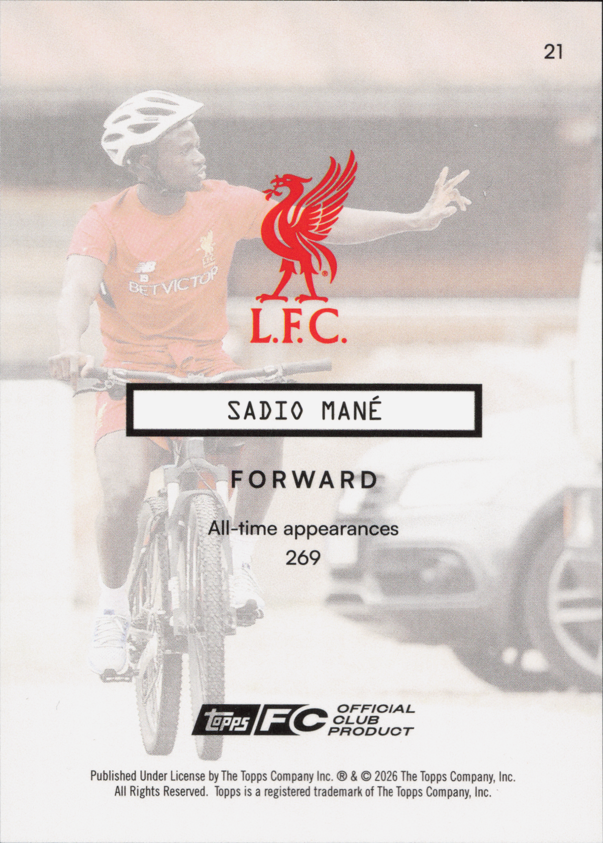 Sadio Mane Topps Focus Liverpool
