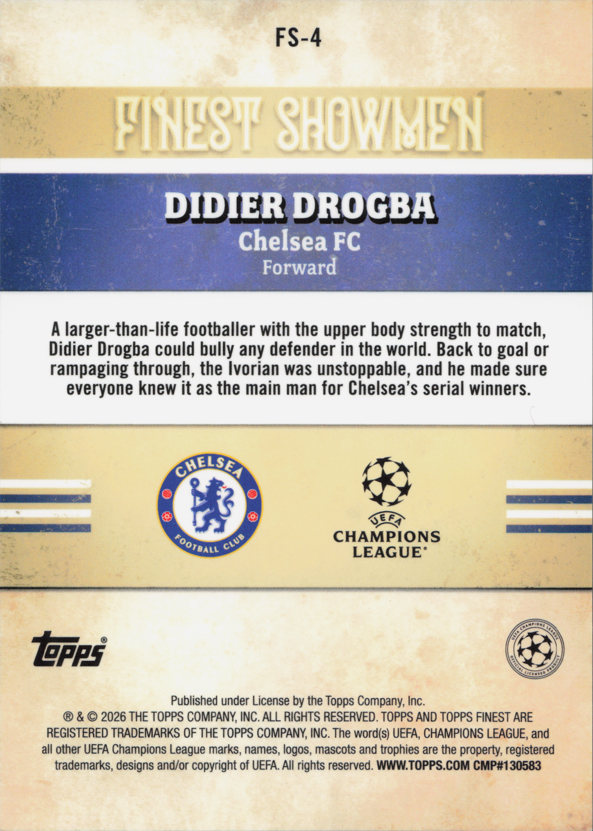 Didier Drogba Finest Showmen Topps Finest