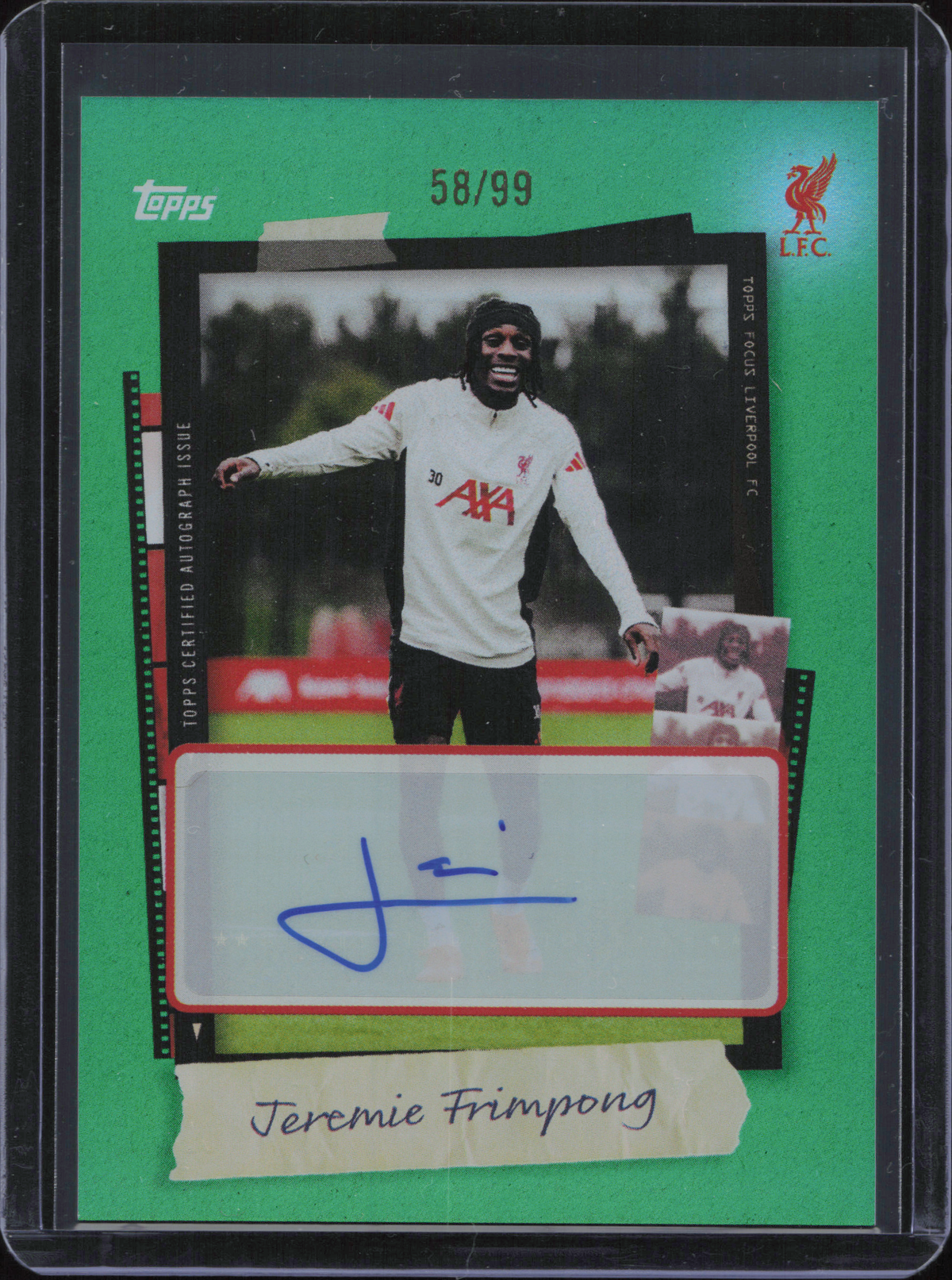 Jeremie Frimpong Autograph Numbered /99 Topps Focus Liverpool