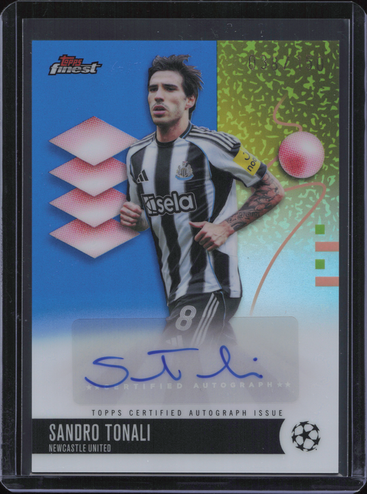 Sandro Tonali Autograph Numbered /150 Topps Finest