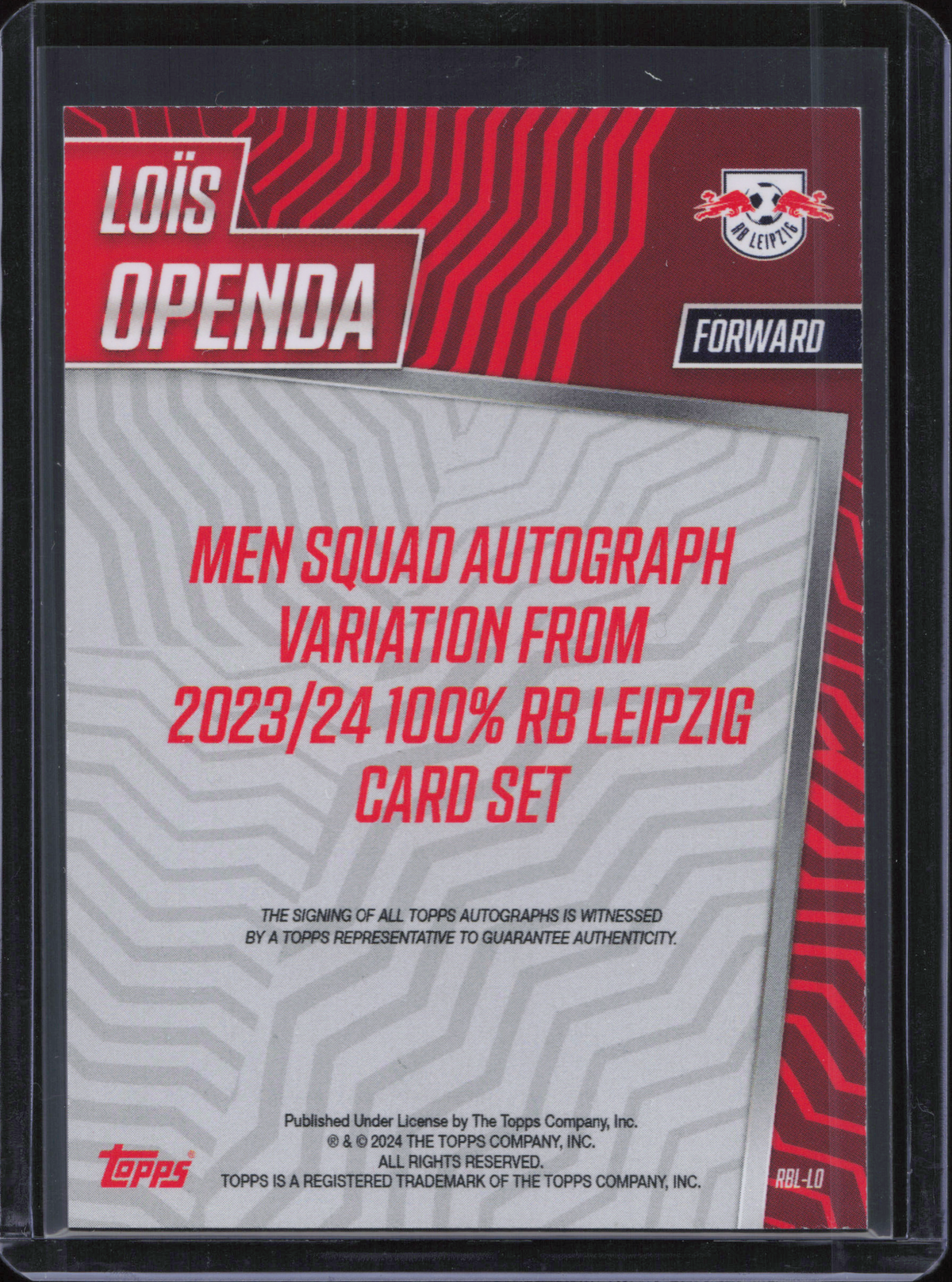 Lois Openda Autograph Topps Leipzig Team Set