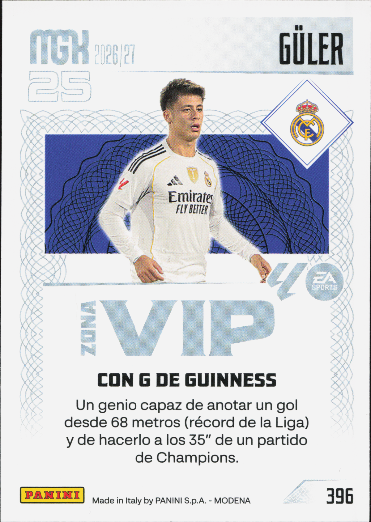 Arda Guler Zona VIP Panini MGK La Liga