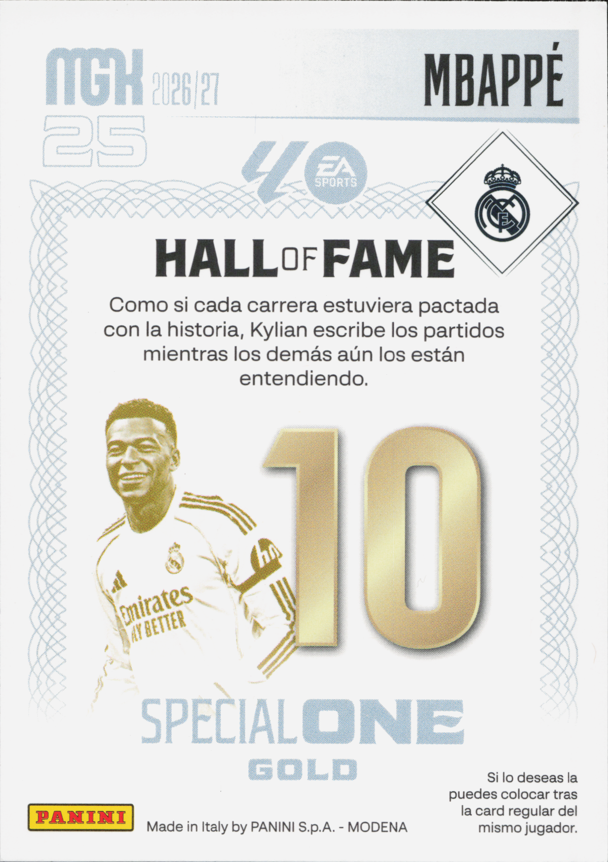 Kylian Mbappe Special One Gold Panini MGK La Liga