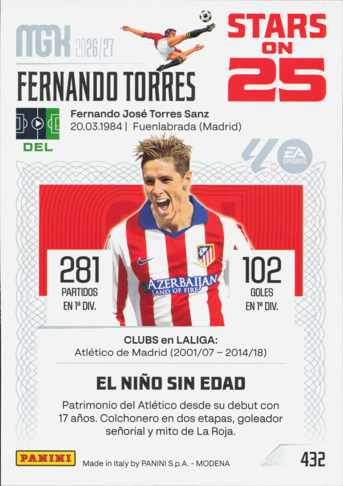 Fernando Torres Stars on 25 Panini MGK La Liga