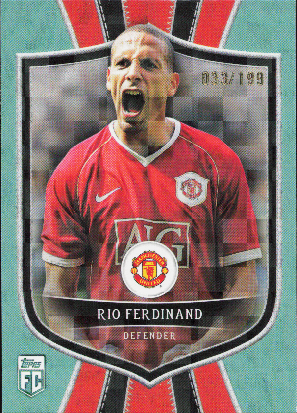 Rio Ferdinand Numbered /199 Topps Manchester United Fan Set