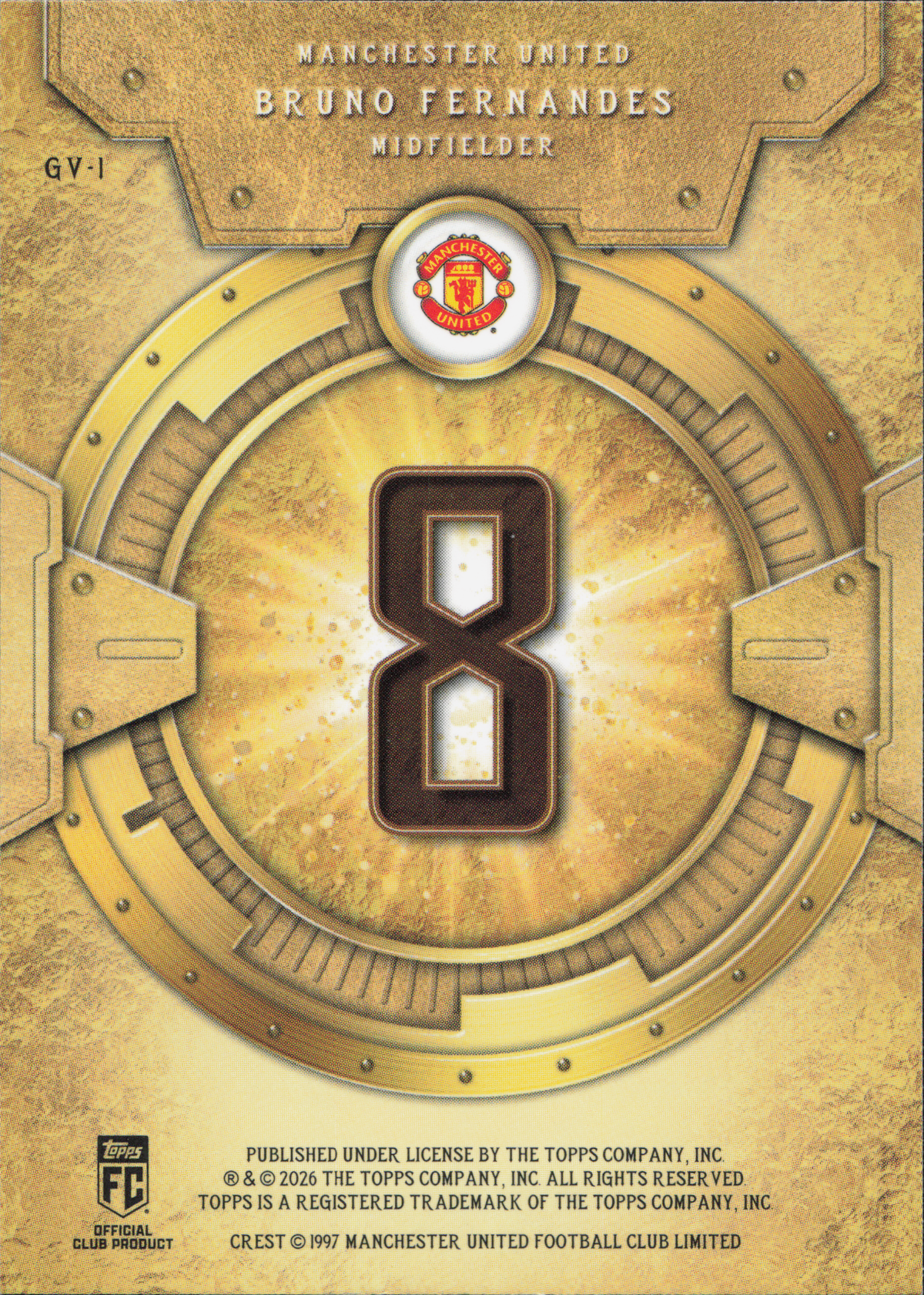 Bruno Fernandes Gold Vault Limited Edition Topps Manchester United Fan Set