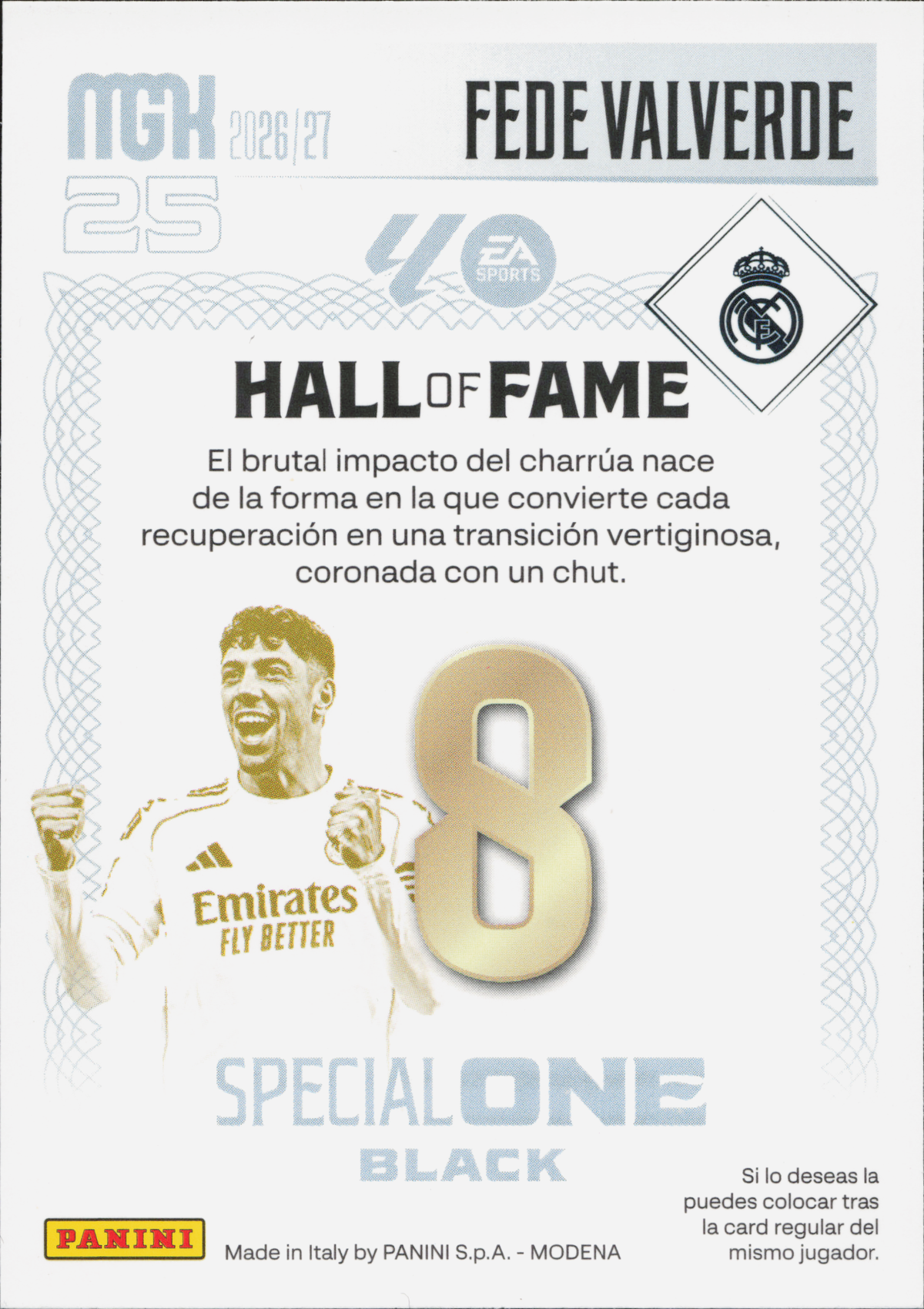 Federico Valverde Special One Black Panini MGK La Liga