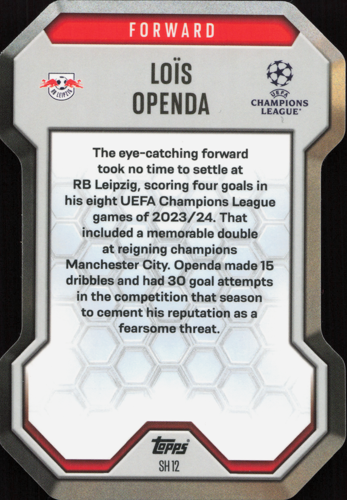 Lois Openda Chrome Shield Topps Match Attax