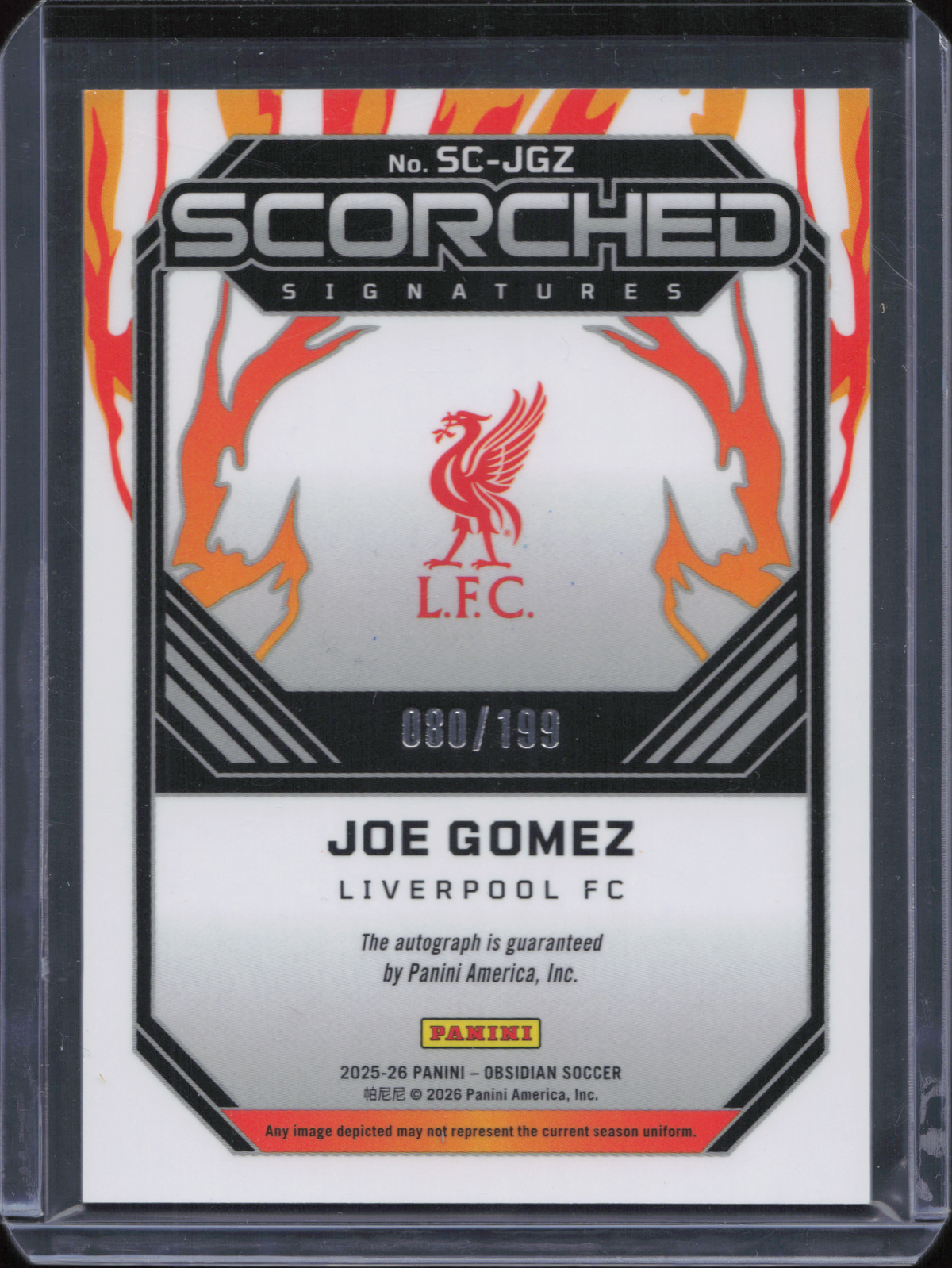 Joe Gomez Autograph Numbered /199 Panini Obsidian