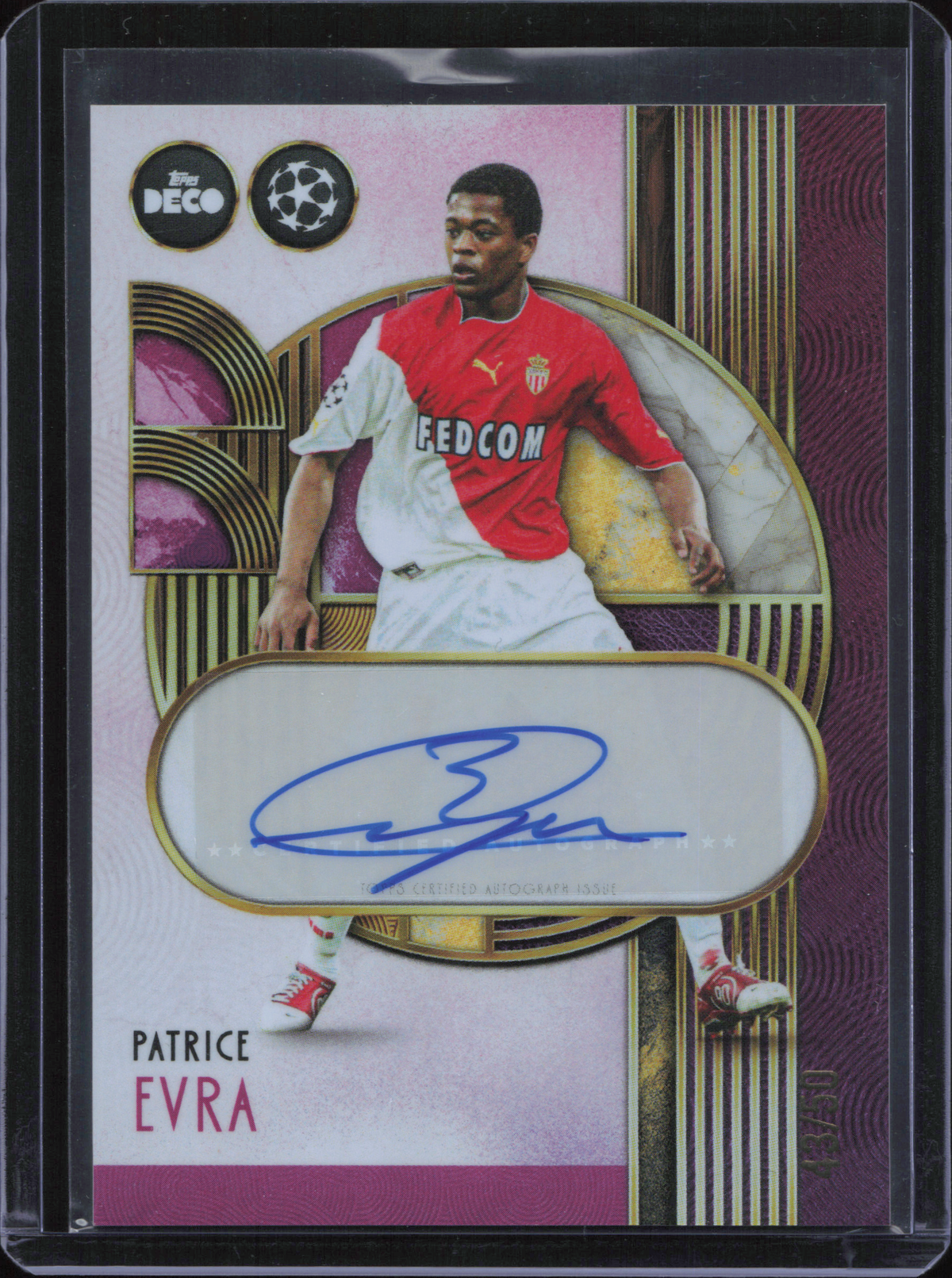 Patrice Evra Autograph Numbered /50 Topps Deco